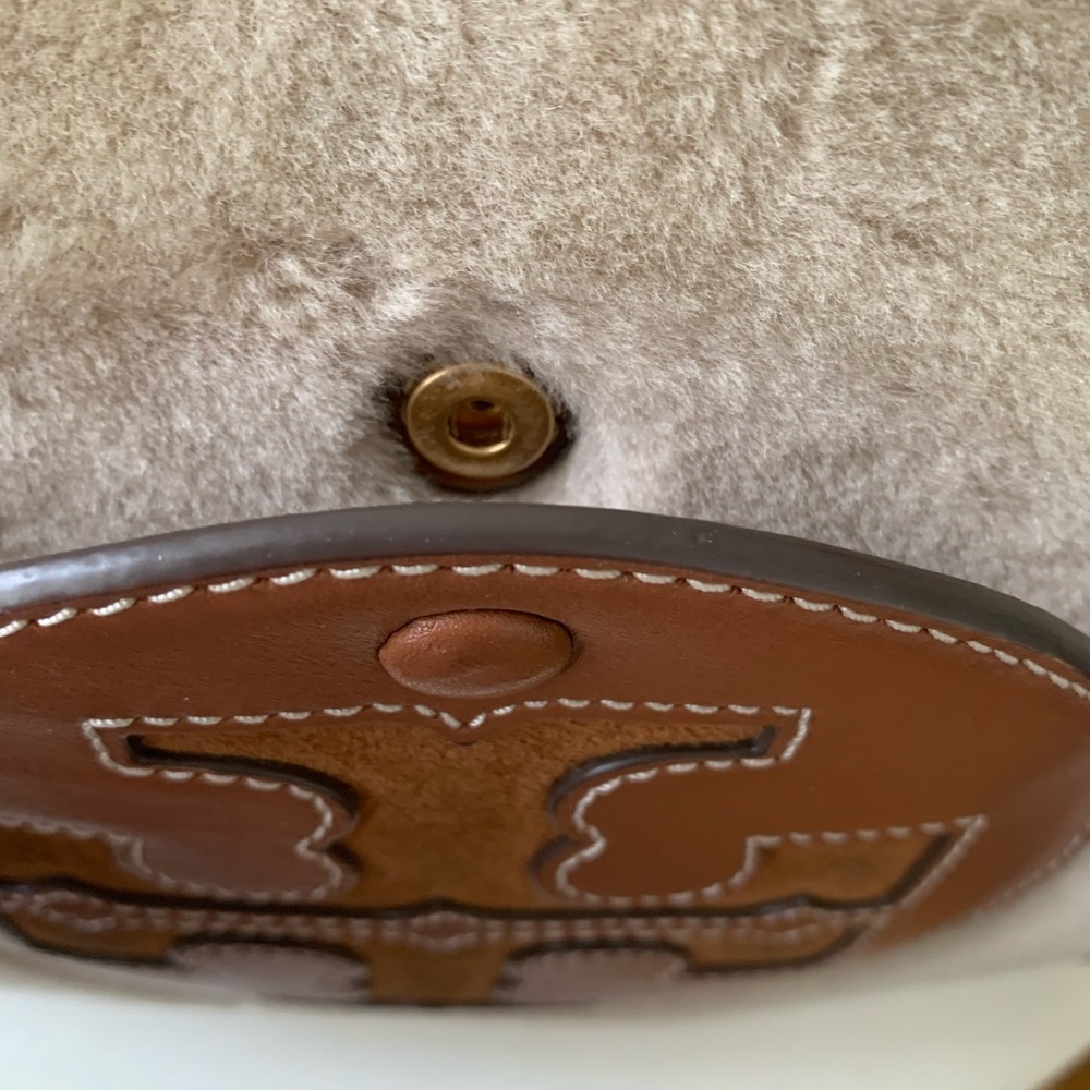 Tory Burch Genuine Shearling and Leather Ella Mini Tote - Picture 6 of 9